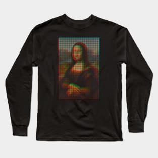 Mona Lisa Dot Matrix Print Shake [Rx-tp] Long Sleeve T-Shirt